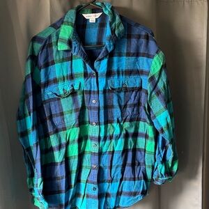 Old Navy Blue and Green Checkered Shirt